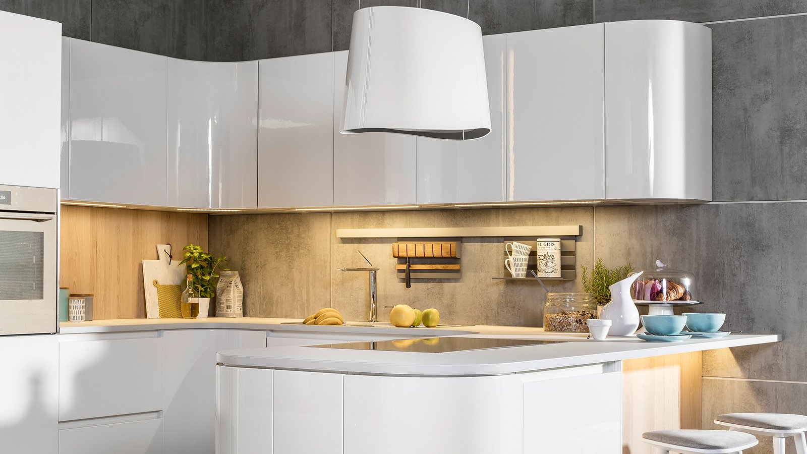 מטבח מודרני לבן רך דגם SOFT II