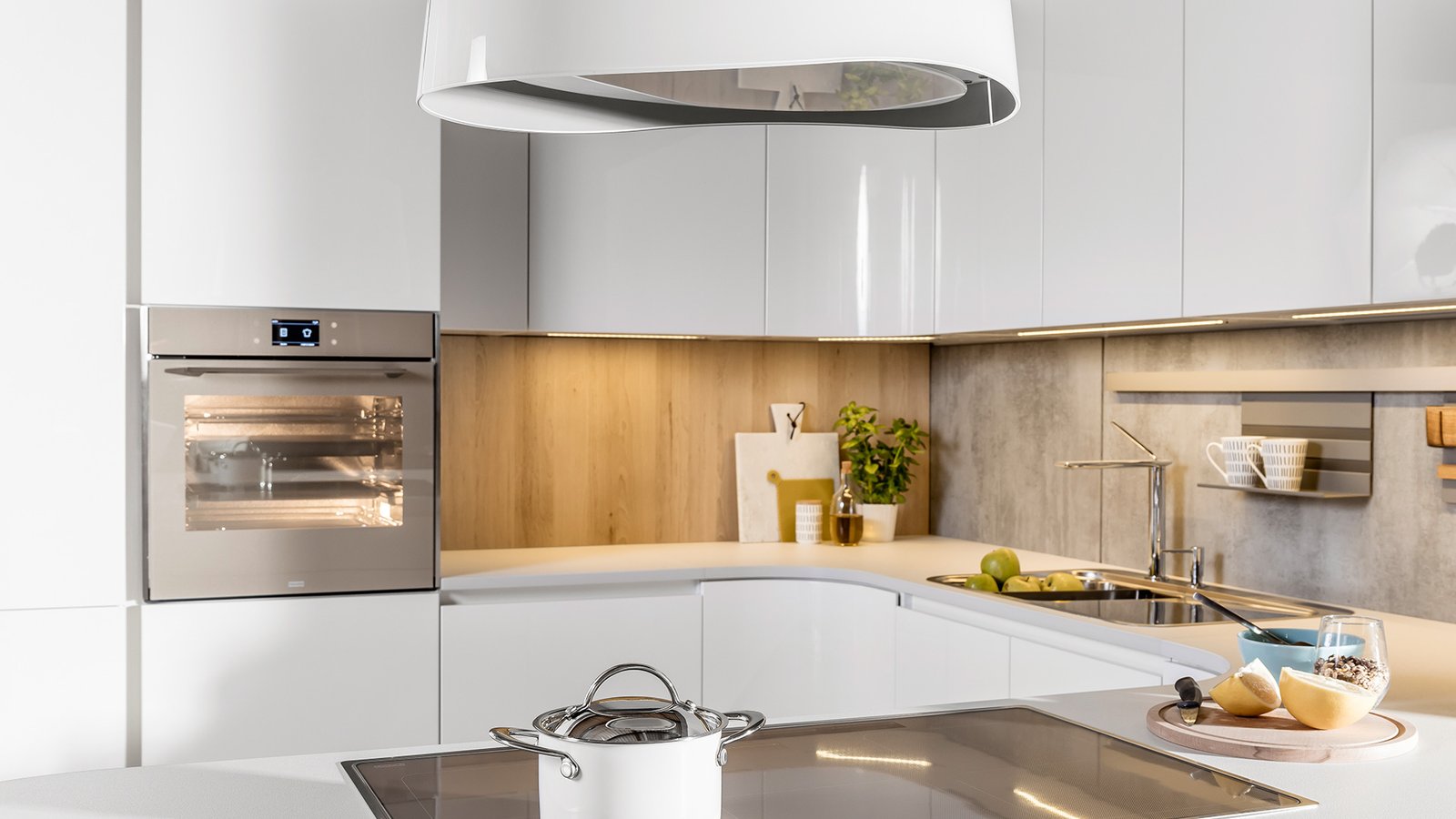 מטבח מודרני לבן רך דגם SOFT II