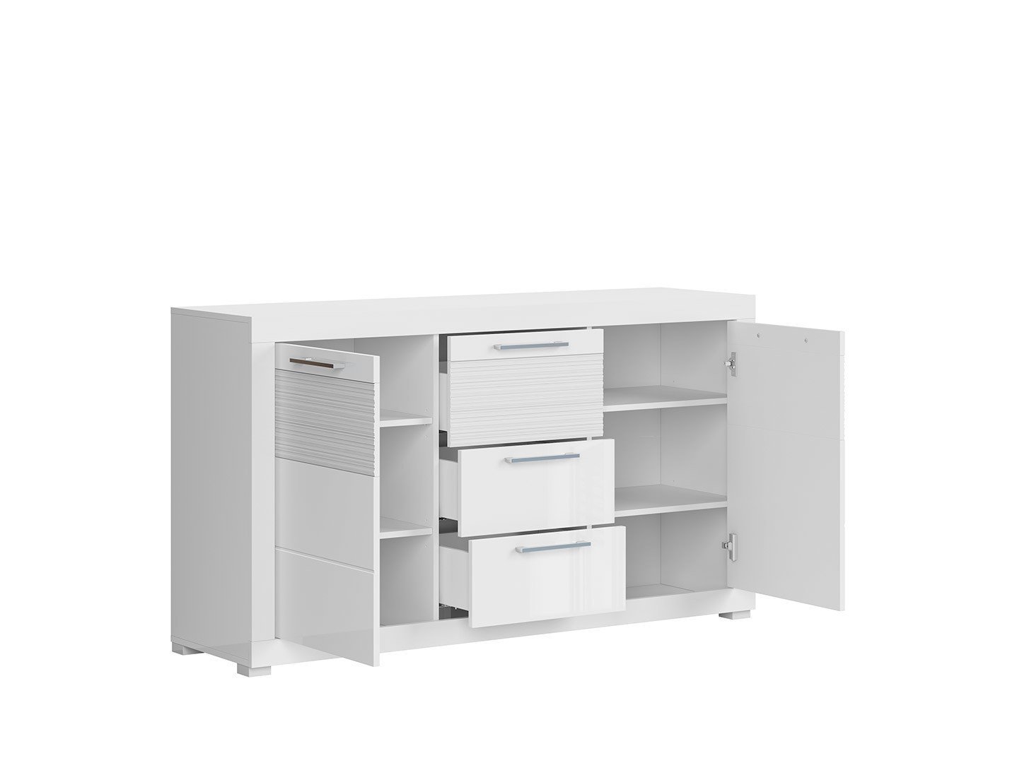 קומדה בצבע לבן לסלון דגם מזנון טלוויזיה לבן דגם Flames