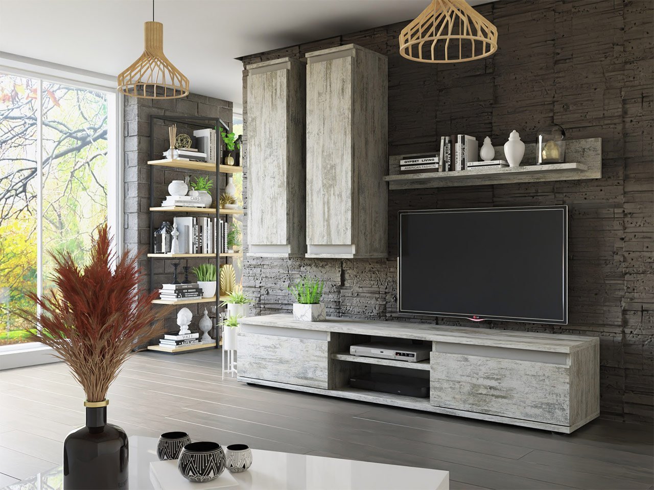 יחידת קיר לסלון דגם Necki