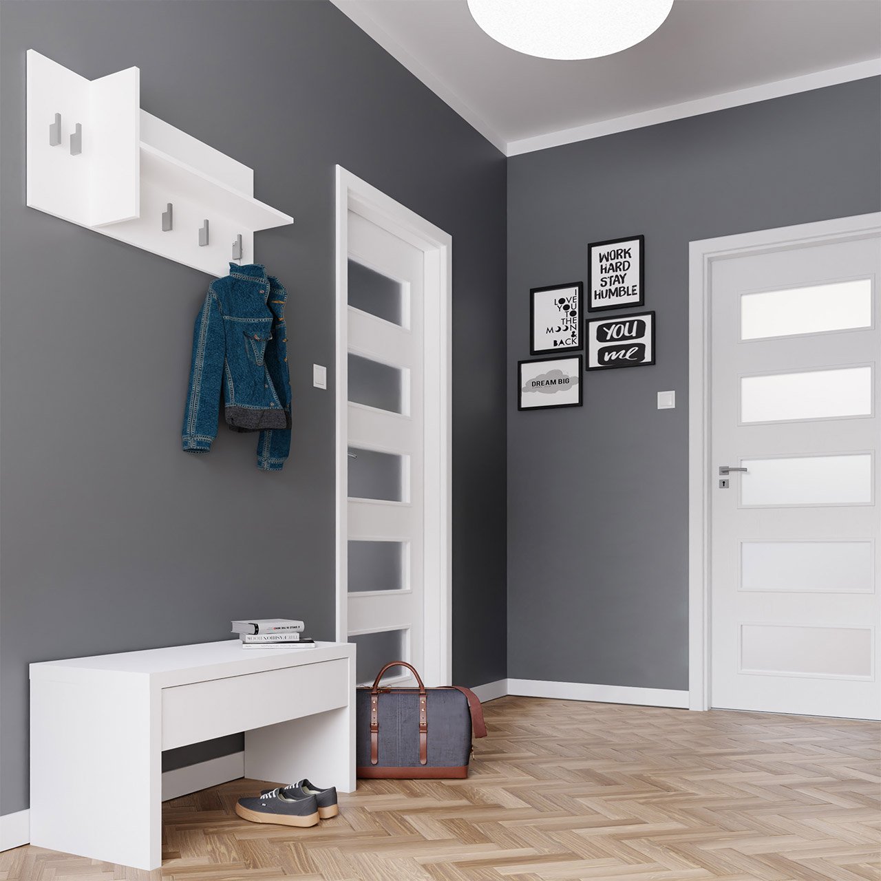 סט לחדר כניסה לבן דגם Apeninos