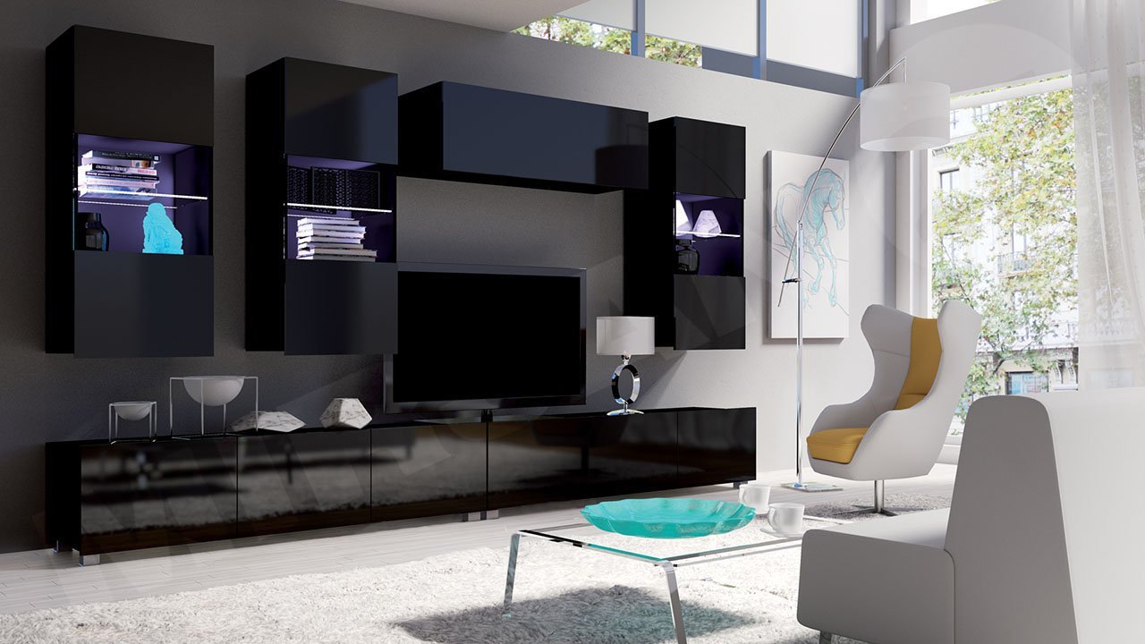 סט מזנון טלוויזה שחור דגם Bralani V