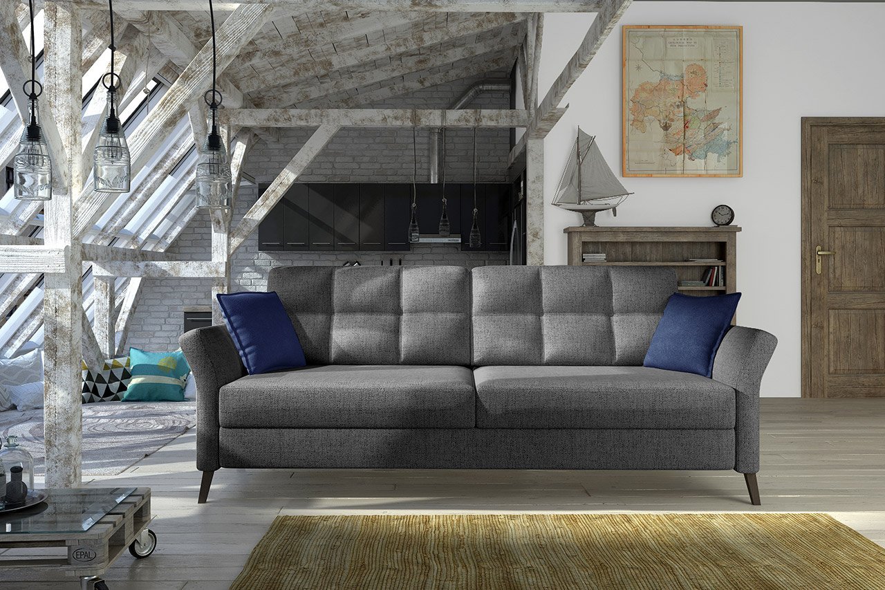 ספה אפורה נפתח למיטה דגם Christian