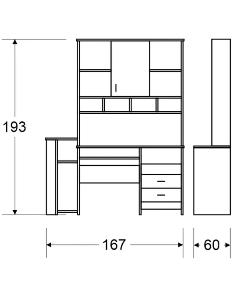 מידות שולחן מחשב וספריה
