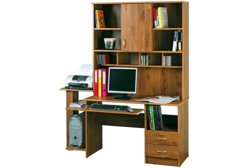 שולחן מחשב וספריה מעץ שיטה_500x338