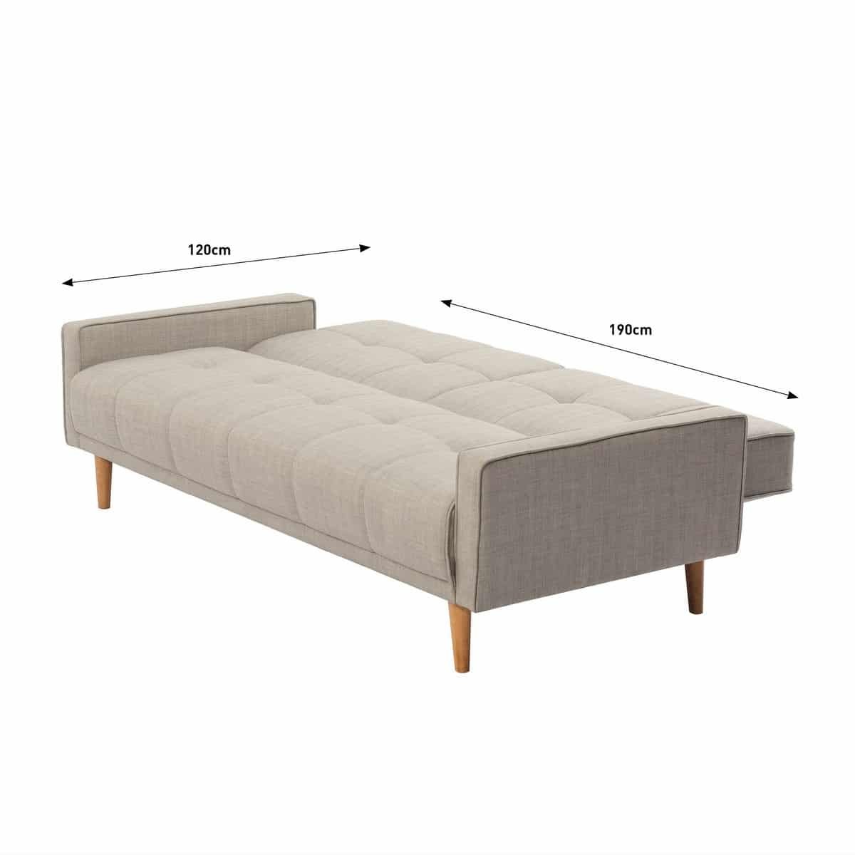 ספה תלת מושבית נפתחת למיטה וחצי בצבע בז' דגם ERICA מבית אאוטלט רהיטים