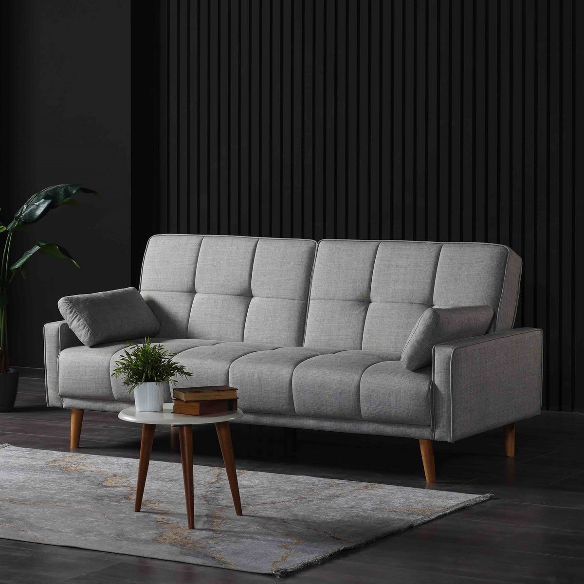 ספה תלת מושבית נפתחת למיטה וחצי בצבע אפור דגם ERICA מבית אאוטלט רהיטים