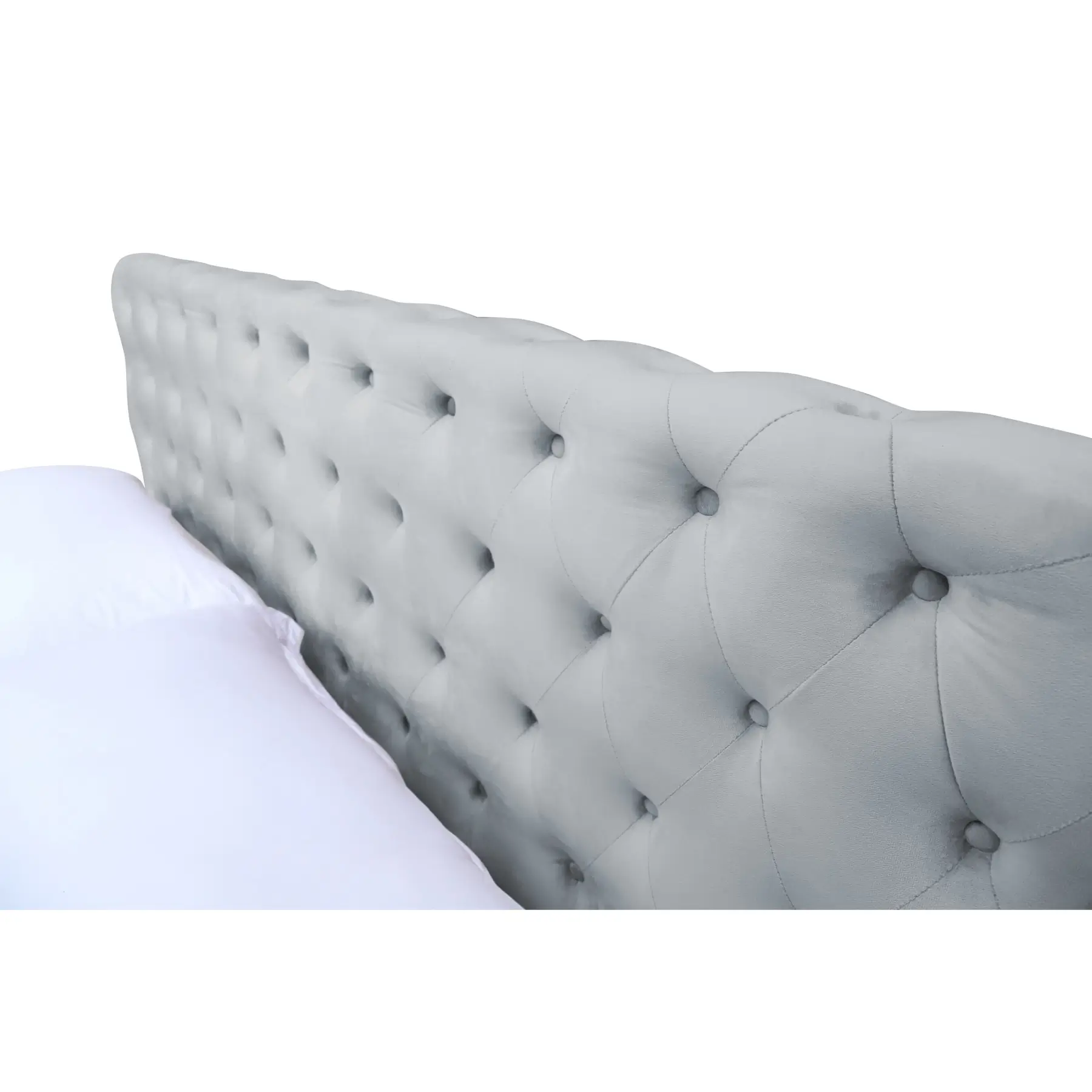 מיטה מרופדת אפורה כולל מזרן וארגז מצעים דגם BELINDA מבית larso (4)