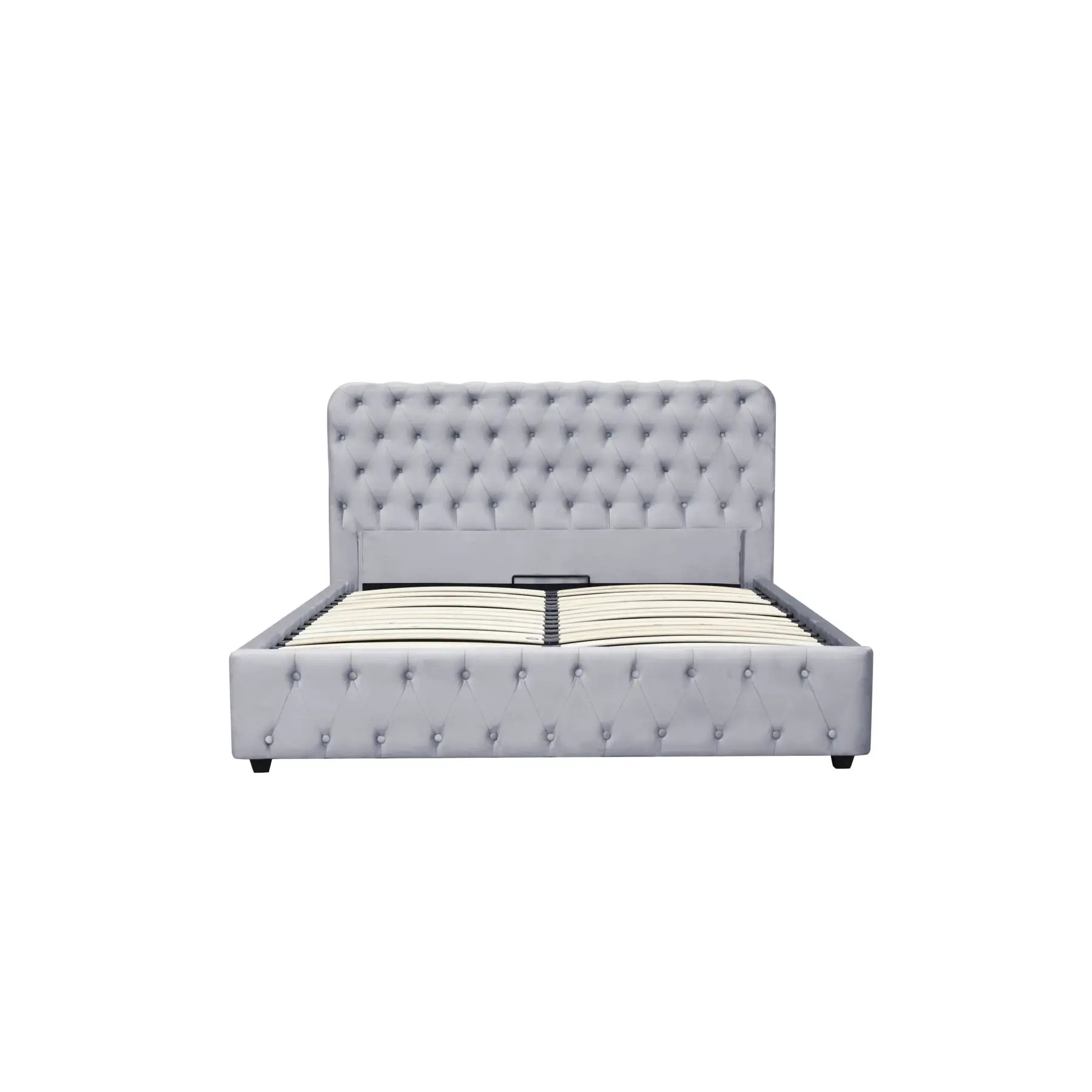 מיטה מרופדת אפורה כולל מזרן וארגז מצעים דגם BELINDA מבית larso (5)