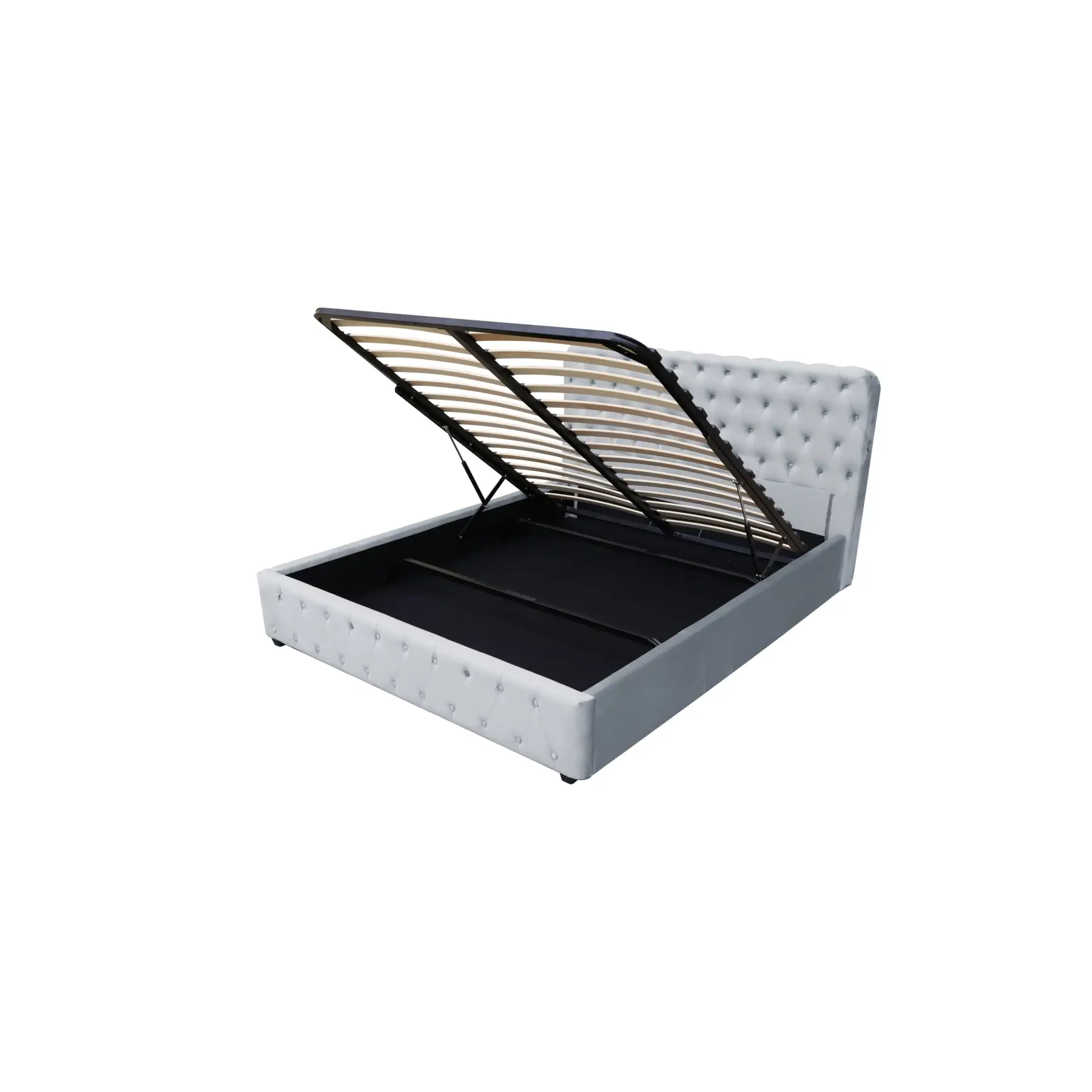 מיטה מרופדת אפורה כולל מזרן וארגז מצעים דגם BELINDA מבית larso (7)