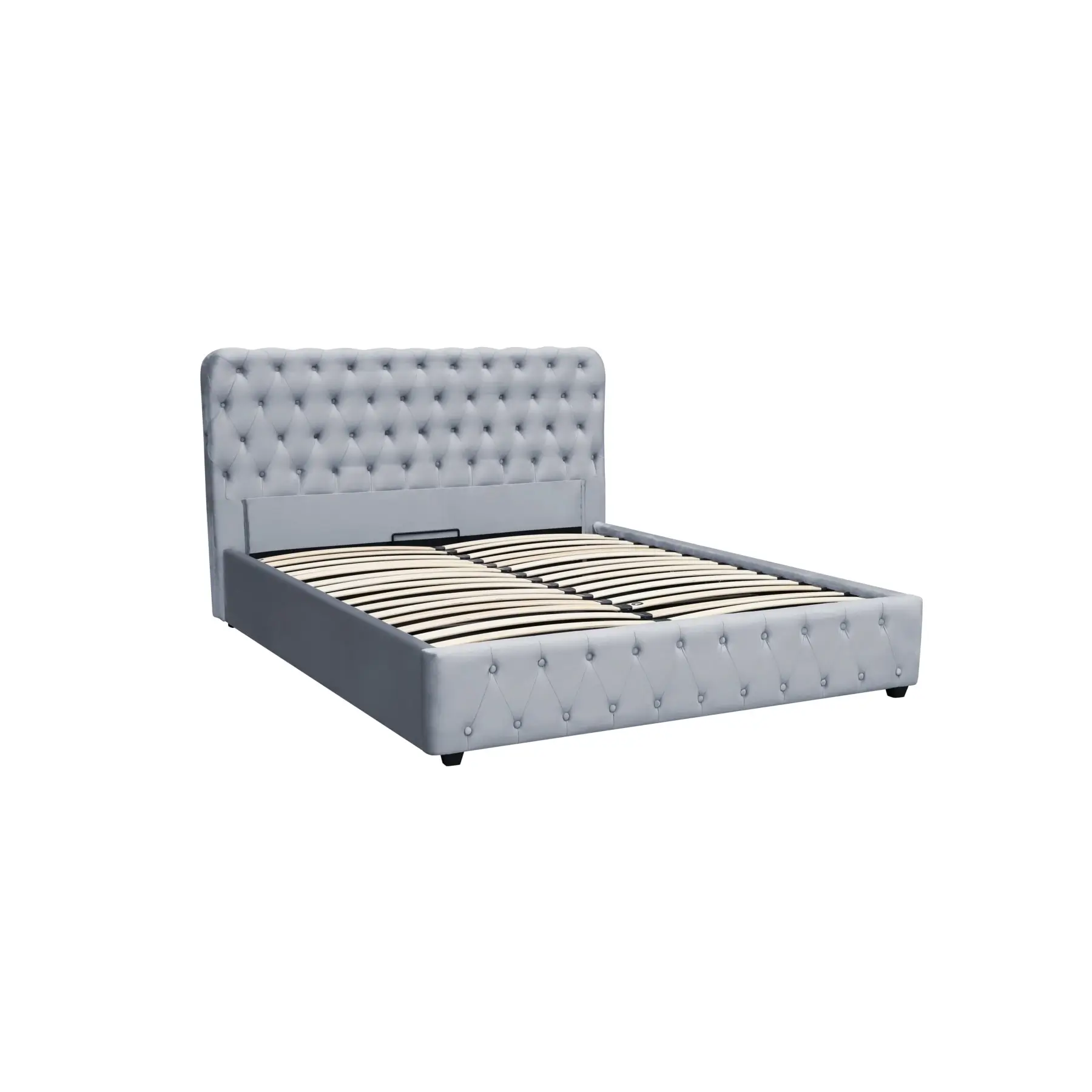 מיטה מרופדת אפורה כולל מזרן וארגז מצעים דגם BELINDA מבית larso (8)