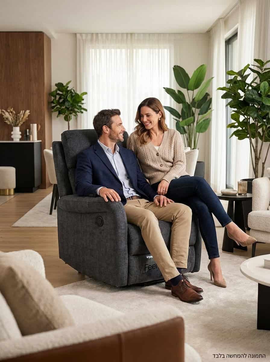 RELAXA Pro – כורסה חשמלית מתכווננת עם ריקליינר | מנגנון חשמלי שקט | נוחות אורתופדית | 3 צבעים לבחירה – תמונה 4