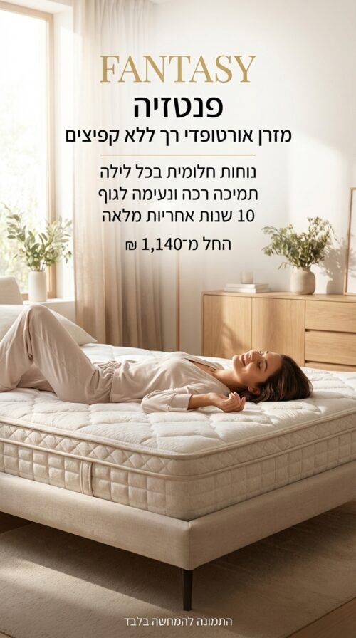 FANTASY - פנטזיה | מזרן אורטופדי רך ללא קפיצים – נוחות חלומית בכל לילה