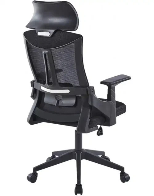כיסא משרדי ergonom החלקה עם גב תומך וריפוד מרופד.