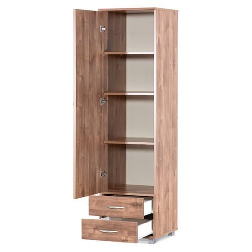 ארון מפואר מעץ מלא עם מדפים ו drawers לנוחיות מקסימלית.