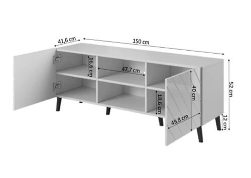 Alternative view of מזנון על רגליים גבוהות ומעוצב בחריטה דגם CABETO RTV 150